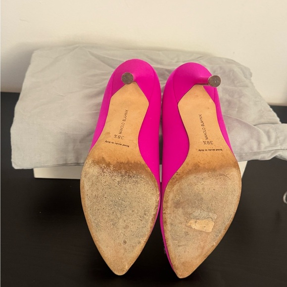 Manolo Blahnik Fuchsia Heels with Silver Embellishments - Picture 4 of 6